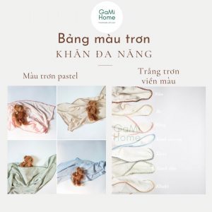 Khăn đa năng 2 lớp màu trơn 100x100cm